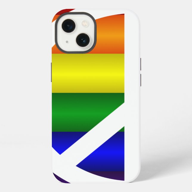 Coque iPhone Panneau de paix Rainbow (Verso)