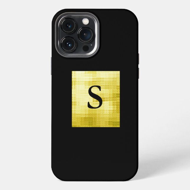 Coque iPhone Panneau doré Noir-II (Verso)