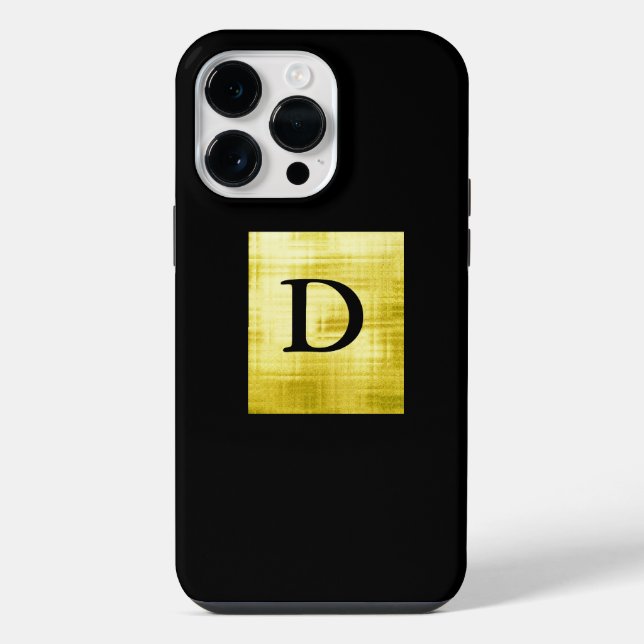 Coque iPhone Panneau doré Noir-II (Verso)