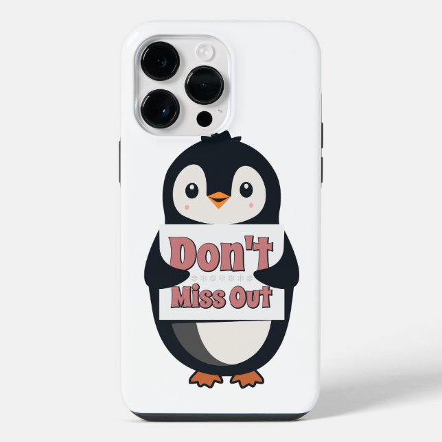 Coque iPhone Panneau Pingouin : Ne Manquez Rien (Verso)
