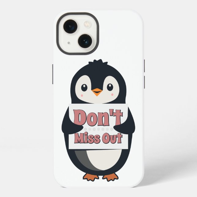 Coque iPhone Panneau Pingouin : Ne Manquez Rien (Verso)