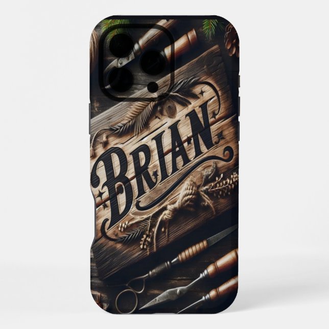 Coque iPhone Panneau rustique Brian (Verso)