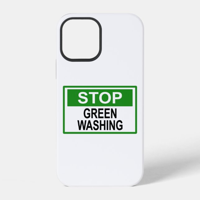 Coque iPhone Panneau Stop au Greenwashing (Verso)