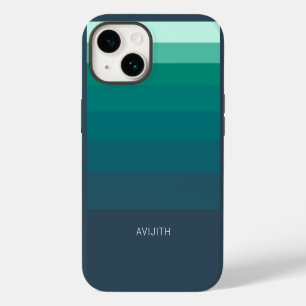 Coque Pour iPhone 14 Panneaux de couleur tendance en bleu personnalisab