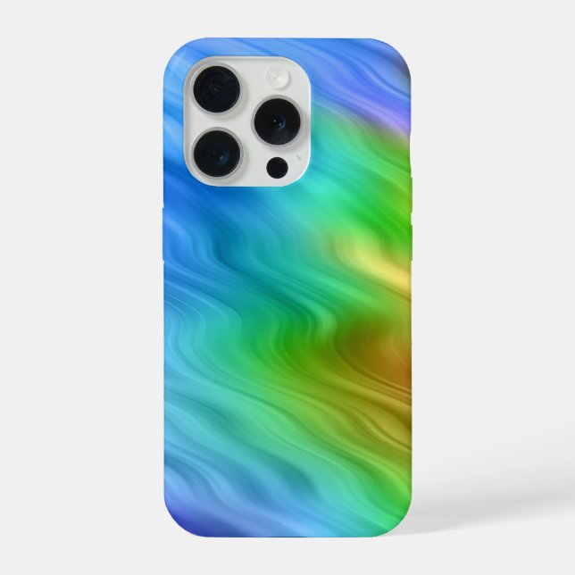 Coque iPhone Pansy Bleu Texture Ondulée (Verso)