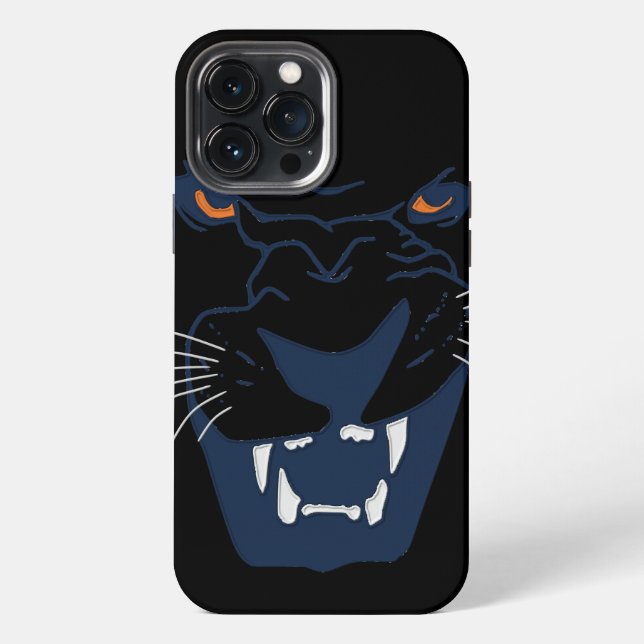 Coque iPhone Panthère bleue et noire (Verso)