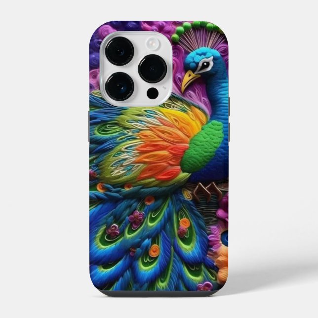 Coque iPhone Paon 3D (Verso)