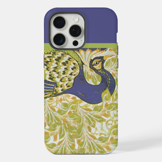 Coque iPhone Paon Art Déco (Verso)