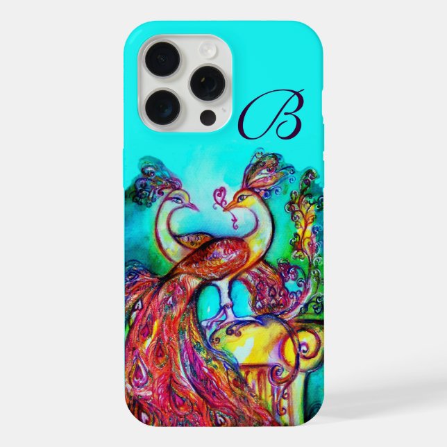 COQUE iPhone PAONS AMOUREUX MONOGRAMME (Verso)