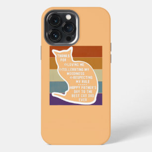 Etui iPhone 13 Pro Max Papa Chat Rétro Joyeuse Fête des Pères De la part