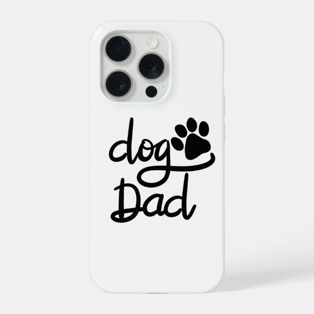 Coque iPhone Papa Chien Drôle Empreinte de Patte de Chien (Verso)