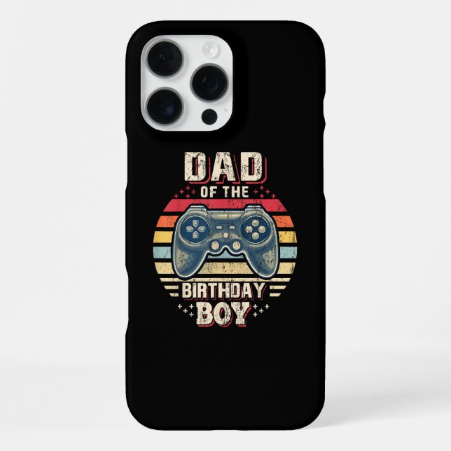 Coque iPhone Papa du garçon d'anniversaire correspondant au jou (Verso)