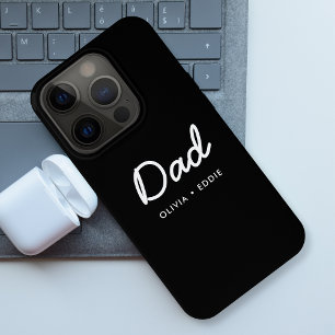 Coque iPhone 15 Pro Papa moderne   Fête des pères de noms d'enfants No
