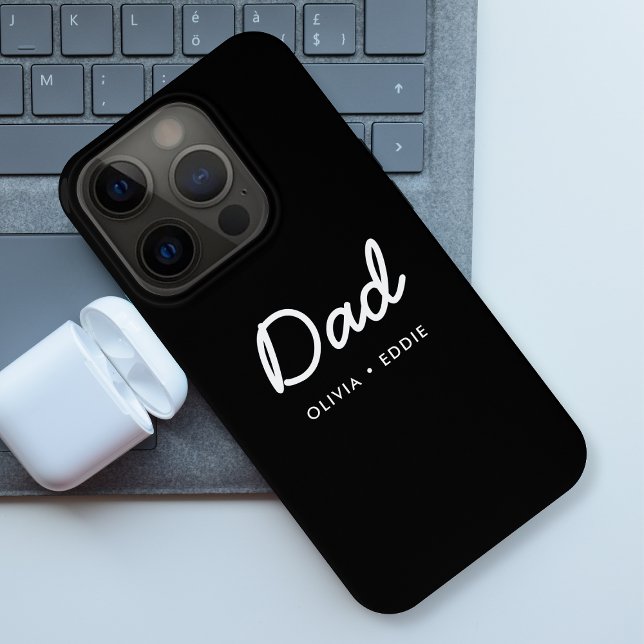 Coque iPhone Papa moderne | Fête des pères de noms d'enfants No (Créateur téléchargé)