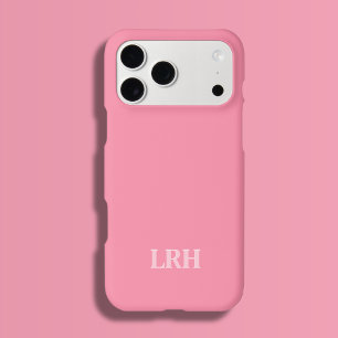 Coque iPhone 15 Pro Papier à lettres Monogramme Initial Simple Double 