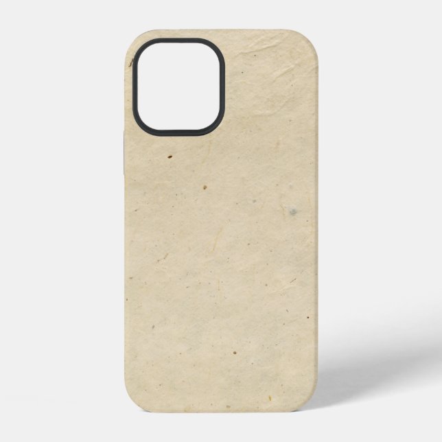 Coque iPhone Papier blanc gris fait main (Verso)