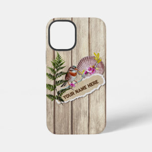 Coque iPhone 12 Mini Papier Déchiré Rustique Bois Peinture à l'Huile Pe