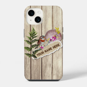 Coque Pour iPhone 14 Papier Déchiré Rustique Bois Peinture à l'Huile Pe