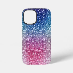 Coque iPhone 12 Mini Papier d'emballage Pailleté Rose Bleu Ombre