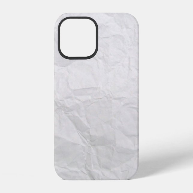 Coque iPhone Papier froissé blanc texture mignonne (Verso)