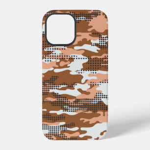 Coque iPhone 12 Papier peint camouflage à pois couture abstraite