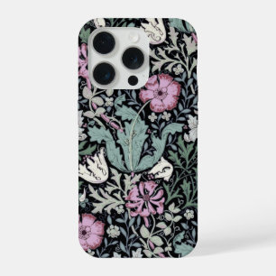 Coque iPhone 15 Pro Papier peint victorien botanique pavot William Mor