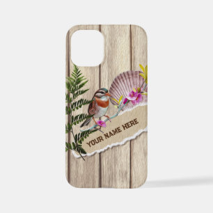 Coque iPhone 12 Mini Papier tordu rustique Peinture à huile de bois Per