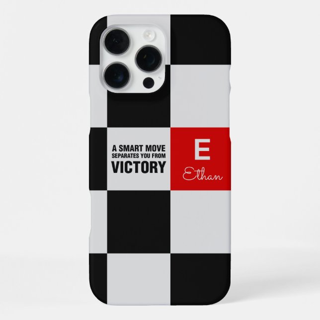 Coque iPhone Papiers de plateau de jeu d'échecs Monogramme (Verso)