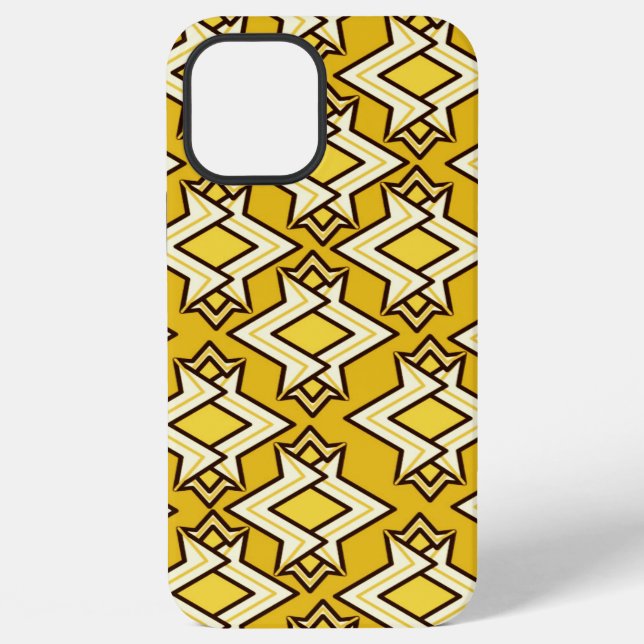 Coque iPhone Papiers peints Art Déco, or moutarde (Verso)