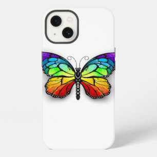Etui iPhone 13 Papillon arc-en-ciel monarque