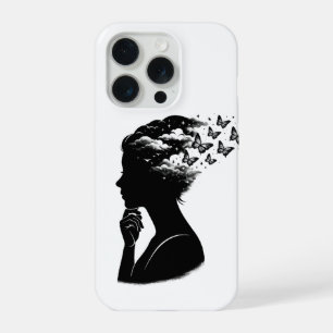 Coque iPhone 15 Pro Papillon artistique ciel nocturne esthétique pour 