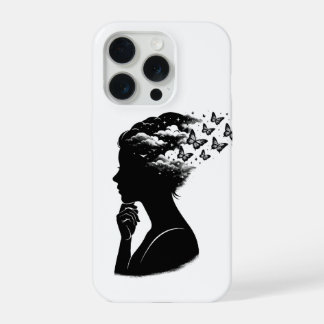 Coque iPhone 15 Pro Papillon artistique ciel nocturne esthétique pour 