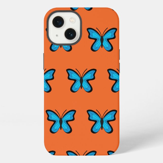 Coque iPhone Papillon Bleu (Verso)