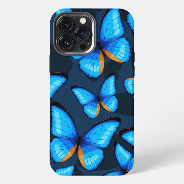 Coque iPhone Papillon bleu clair iPhone | Papillon iPhone 13 (Verso)