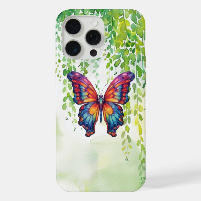 Coque iPhone Papillon Bleu Orange Ailes (Verso)