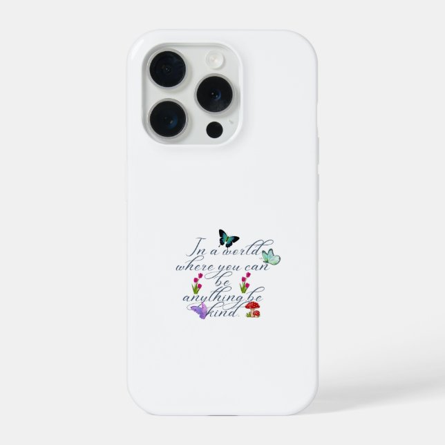 Coque iPhone Papillon Capricieux Sois Gentil Citation Esthétiqu (Verso)