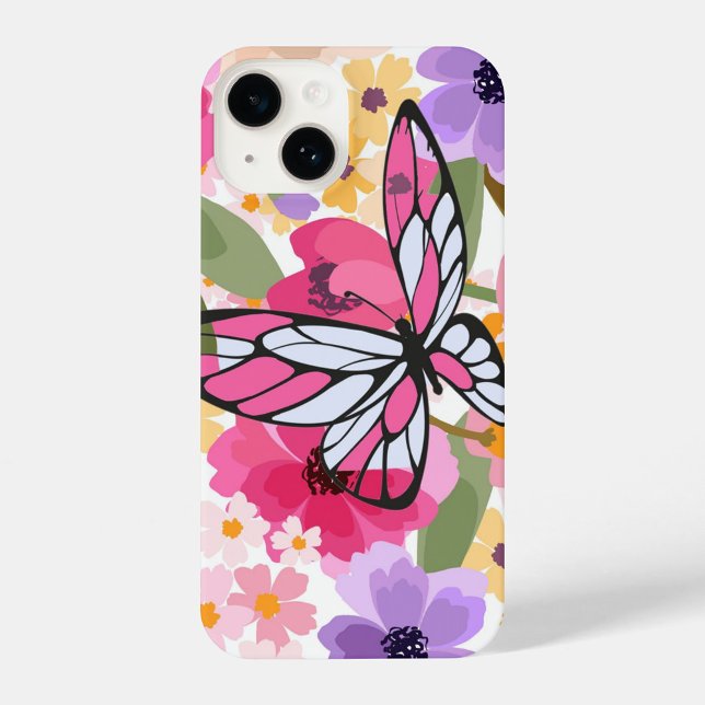 Coque iPhone Papillon de la floraison printanière  (" A vibrant gift that makes every call feel like spring"  )