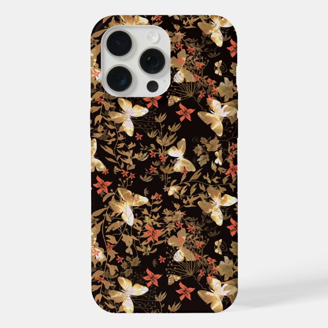 Coque iPhone Papillon doré (Verso)