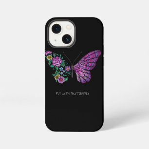 Etui iPhone 13 Mini papillon et fleur floraux papillons ailes yout