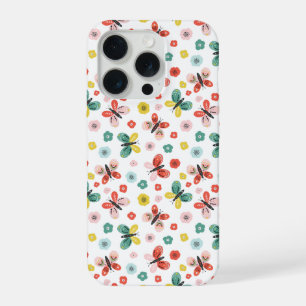 Coque iPhone 15 Pro Papillon et motif floral