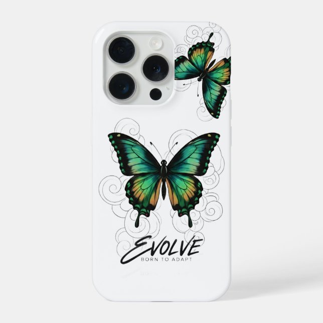 Coque iPhone Papillon Éthéré "ÉVOLUER (Verso)