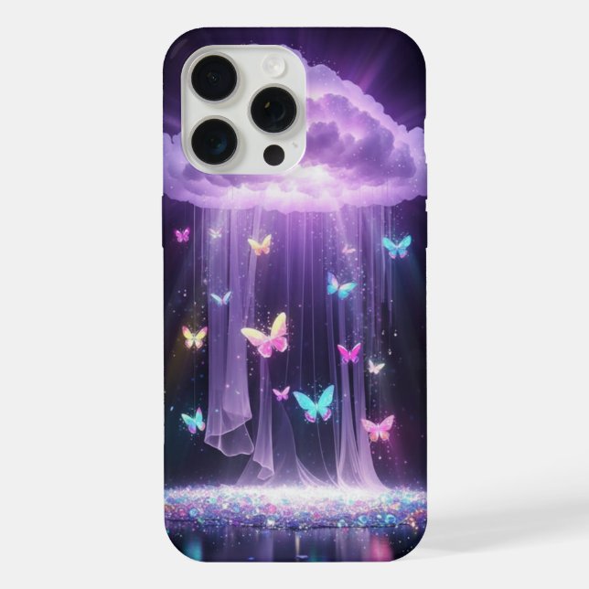Coque iPhone 🦋💜Papillon Fantastique Aesthetic Nuage Violet Pl (Verso)