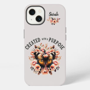 Etui iPhone 13 Papillon Floral Chrétien Créé Avec Un But