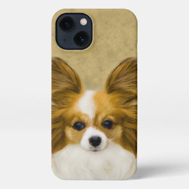 Coque iPhone Papillon (Hound Tri) Peinture - Art Chien original (Verso)