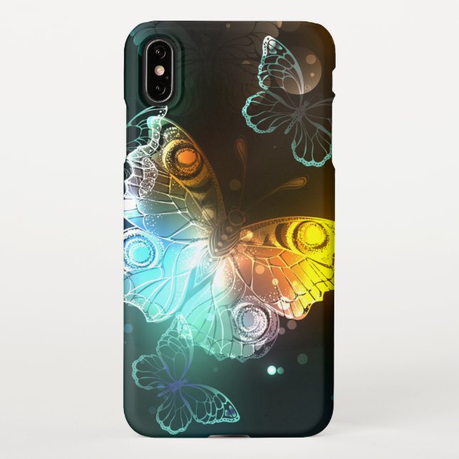 Coque iPhone Papillon lumineux et papillons de nuit (Dos)
