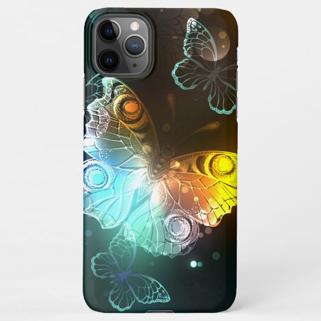 Coque iPhone Papillon lumineux et papillons de nuit (Dos)