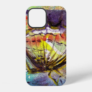 COQUE iPhone 12 PAPILLON MAGIQUE EN OR BLEU À PAILLETTES