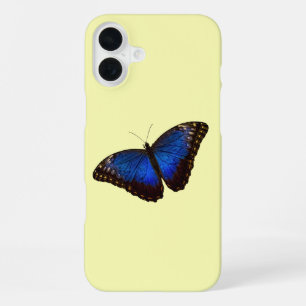 Coque iPhone 16 Plus Papillon Morpho Bleu sur Canari