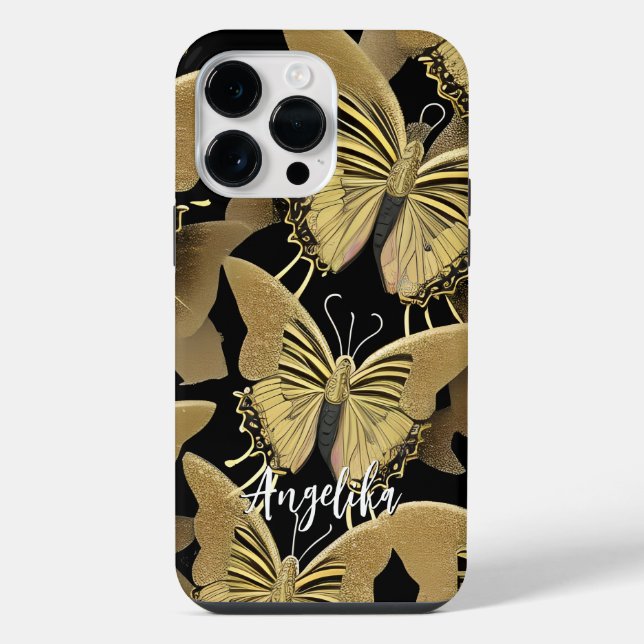 Coque iPhone Papillon Nom Personnalisé (Verso)