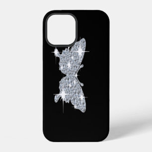 Coque iPhone 12 Papillon scintillant faux diamant glamour